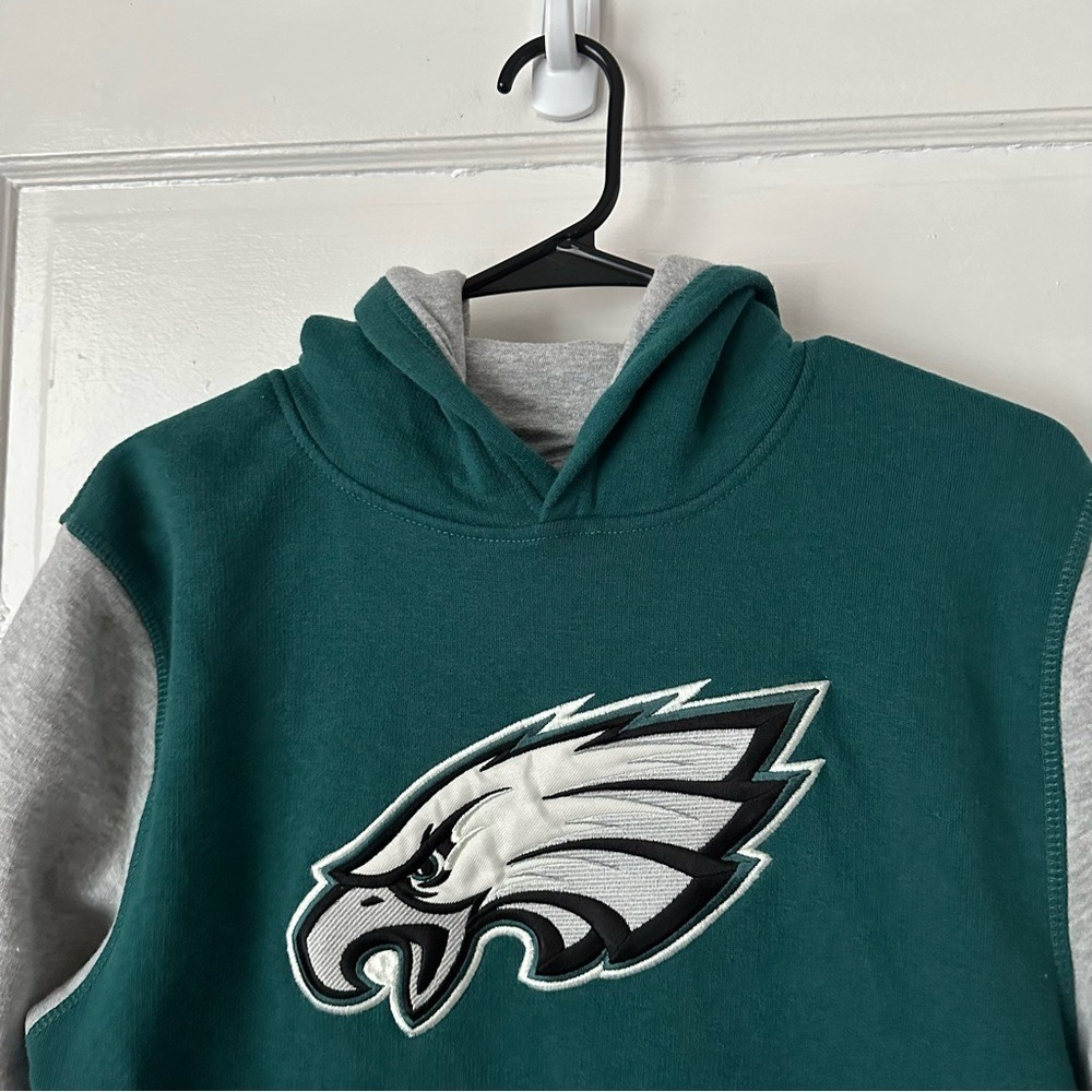 NFL Team Apparel Green Philadelphia Eagles Hoodie & Old Navy Black Jogger Pants - Picture 6 of 17